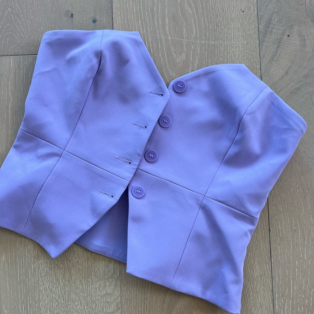 Lilac vest style strapless top